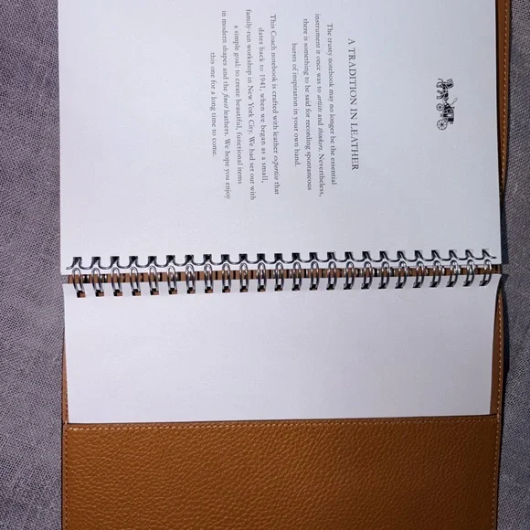 Coach Tan Pebbled Leather Notebook Cover with Colorful Embroidery - Picture 5 of 5